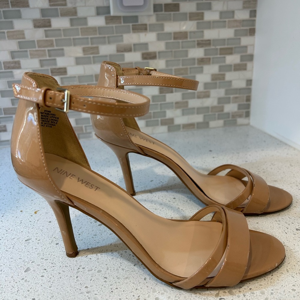Nine West Amurri Tan Strappy Heels